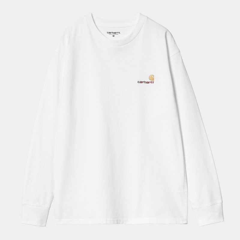 Camiseta Carhartt WIP: LS American Script T-Shirt (White)