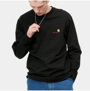 Camiseta Carhartt WIP: LS American Script T-Shirt (Black)