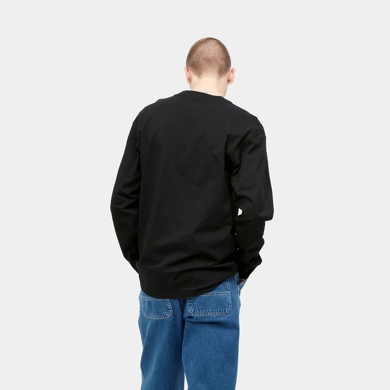 Camiseta Carhartt WIP: LS American Script T-Shirt (Black)