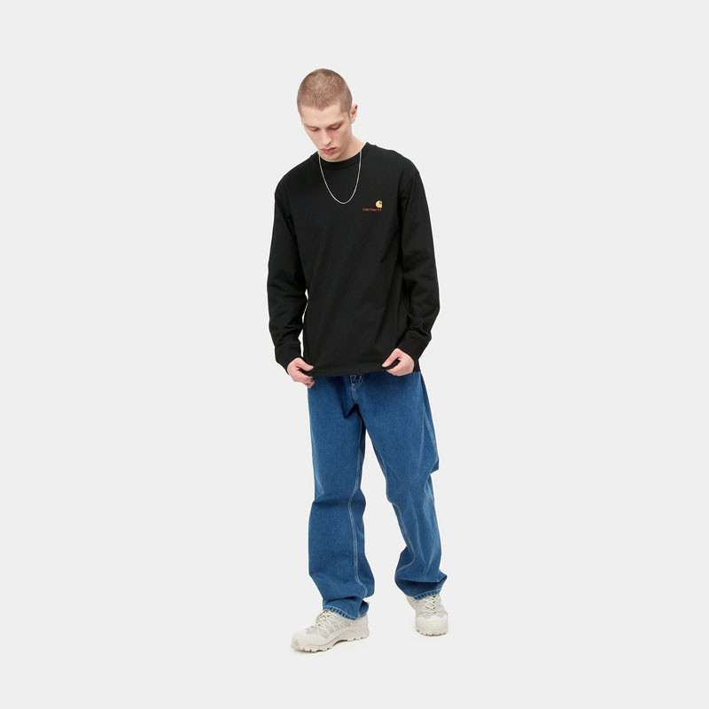 Camiseta Carhartt WIP: LS American Script T-Shirt (Black)