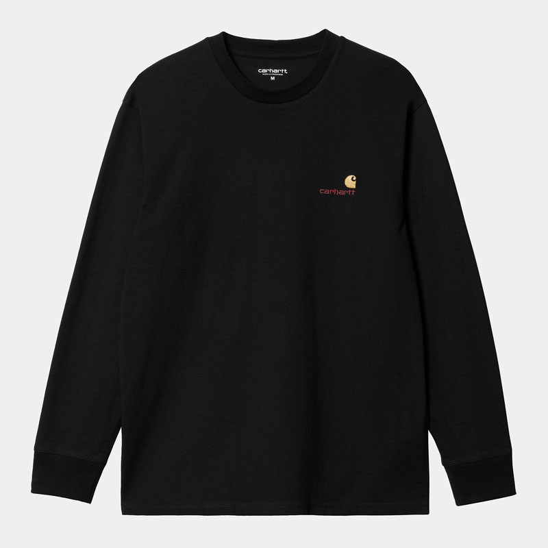 Camiseta Carhartt WIP: LS American Script T-Shirt (Black)
