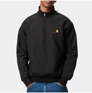 Sudadera Carhartt WIP: Half Zip American Script Sweat (Black)