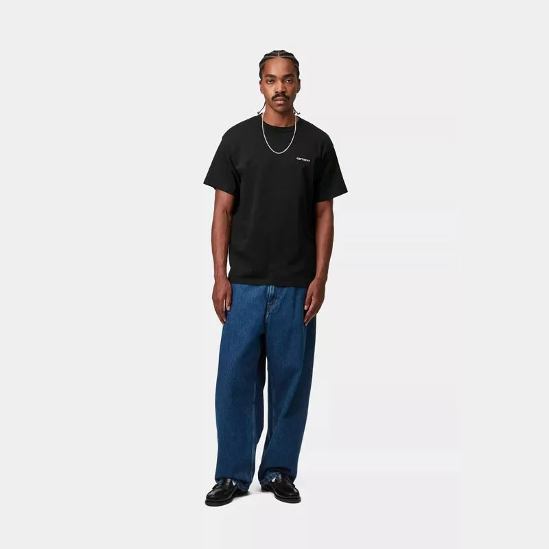 Camiseta Carhartt WIP: SS Script Embroidery T-Shirt (Black White)