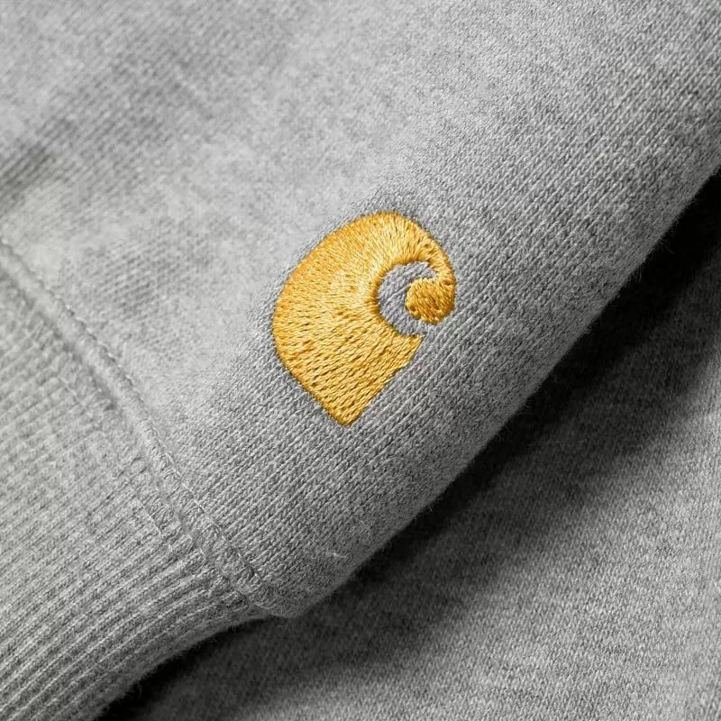 Sudadera Carhartt WIP: Hooded Chase Sweat (Grey Heather Gold)