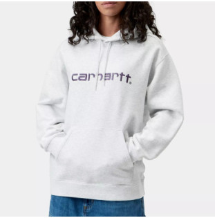 Sudadera Carhartt WIP: W Hood Carhartt Sweat (Ash Hea Cozy Purp)
