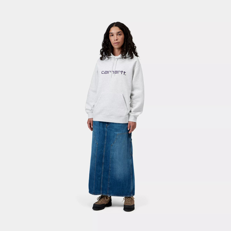 Sudadera Carhartt WIP: W Hood Carhartt Sweat (Ash Hea Cozy Purp)