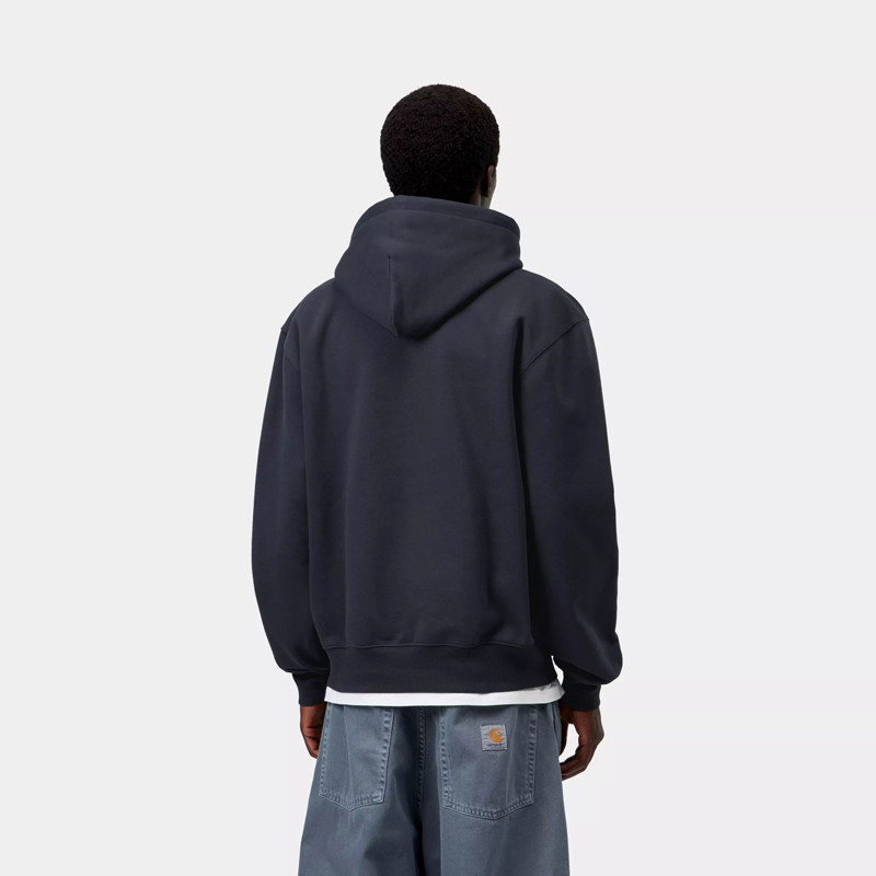 Sudadera Carhartt WIP: Hooded Carhartt Sweat (Dk Ny Dark Scarab)