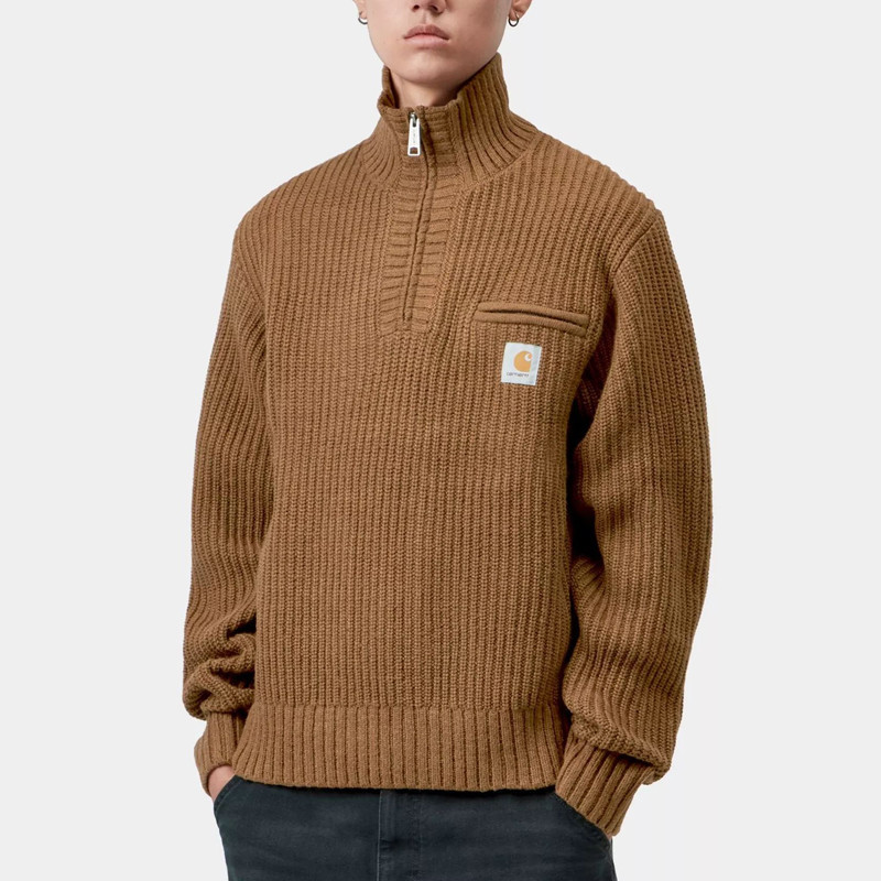 Jersey Carhartt WIP: Detroit Half Zip Sweater (WIP H Brown)