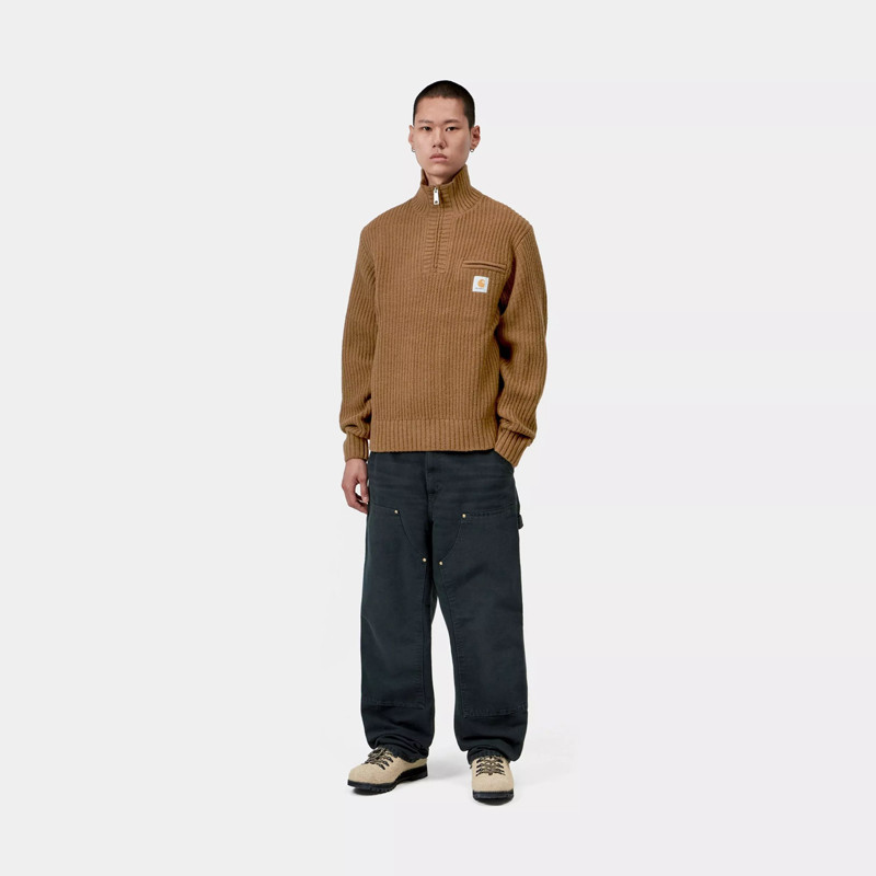 Jersey Carhartt WIP: Detroit Half Zip Sweater (WIP H Brown)