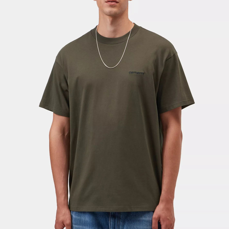Camiseta Carhartt WIP: SS Script Embroidery T-Shirt (Cypress Blk)