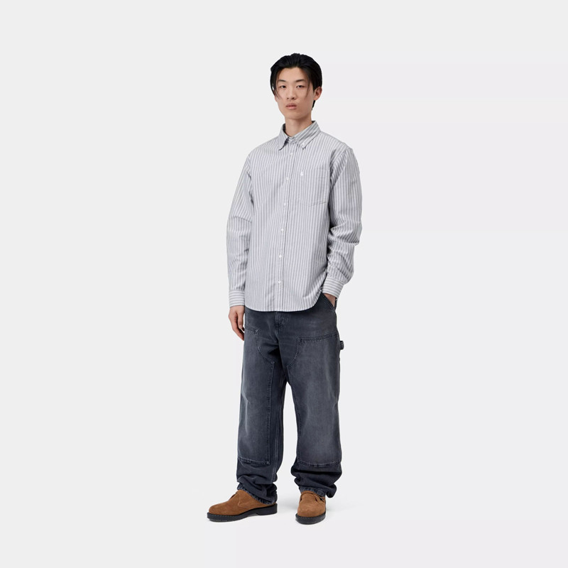 Camisa Carhartt WIP: LS Kanan Shirt (Kanan Stripe Black)