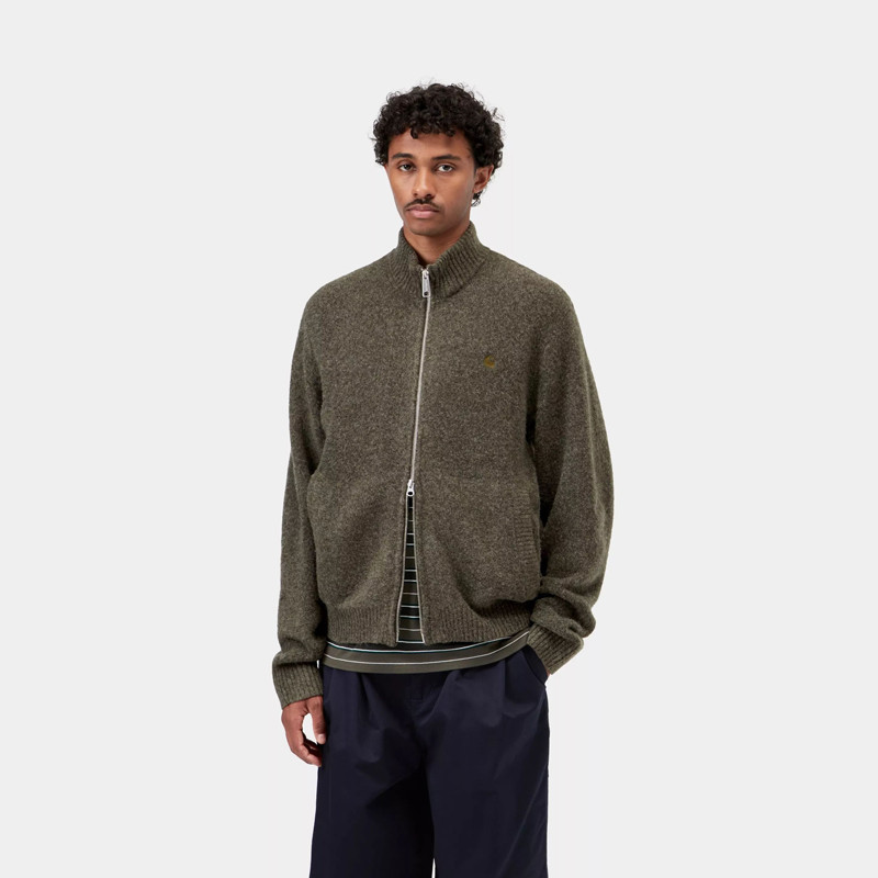Jersey Carhartt WIP: Curtis Sweater Jacket (Tangled Shungite)