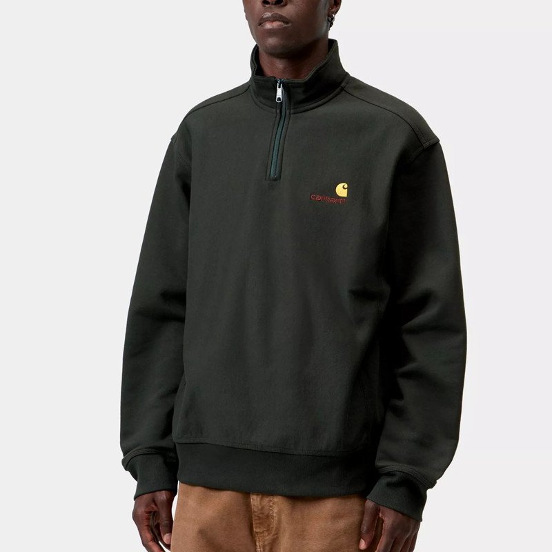 Sudadera Carhartt WIP: Half Zip American Script Sweat (Raven)