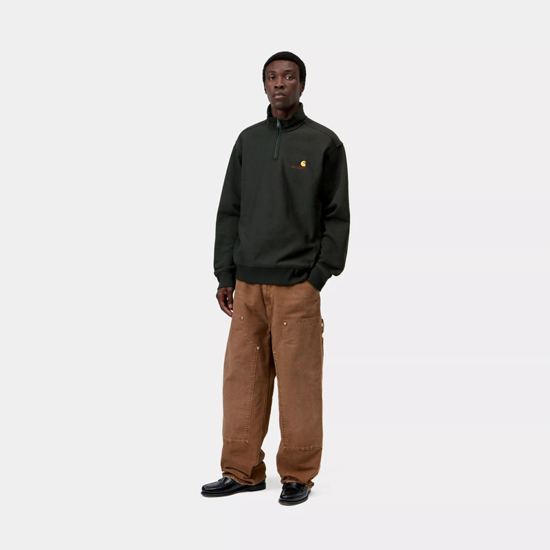 Sudadera Carhartt WIP: Half Zip American Script Sweat (Raven)