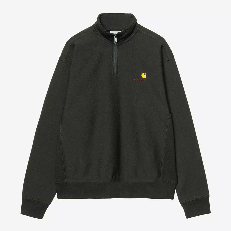 Sudadera Carhartt WIP: Half Zip American Script Sweat (Raven)