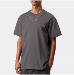 Camiseta Carhartt WIP: SS American Script T-Shirt (Graphite)