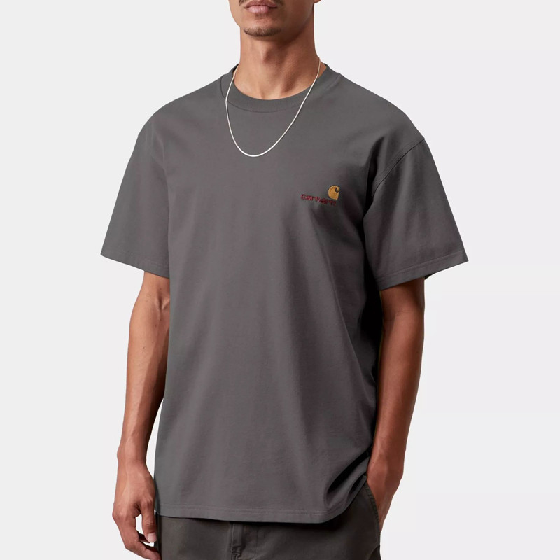 Camiseta Carhartt WIP: SS American Script T-Shirt (Graphite)