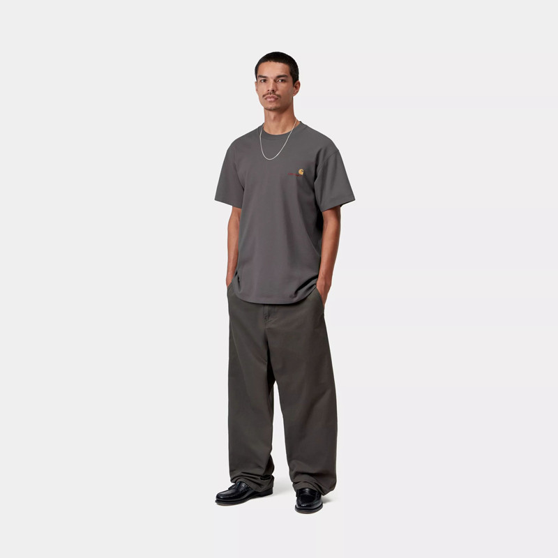 Camiseta Carhartt WIP: SS American Script T-Shirt (Graphite)
