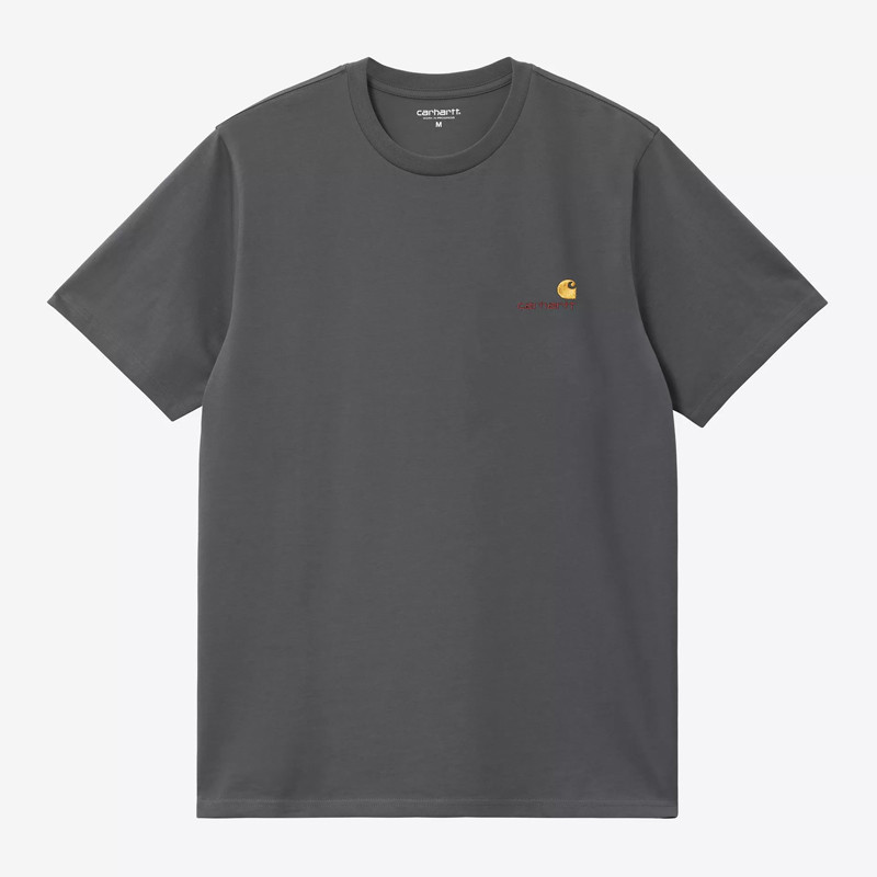 Camiseta Carhartt WIP: SS American Script T-Shirt (Graphite)