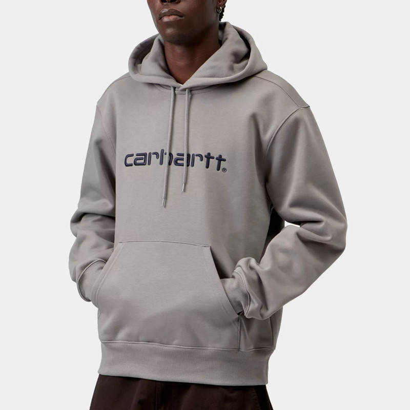 Sudadera Carhartt WIP: Hooded Carhartt Sweat (Shady Grey Dk Navy)