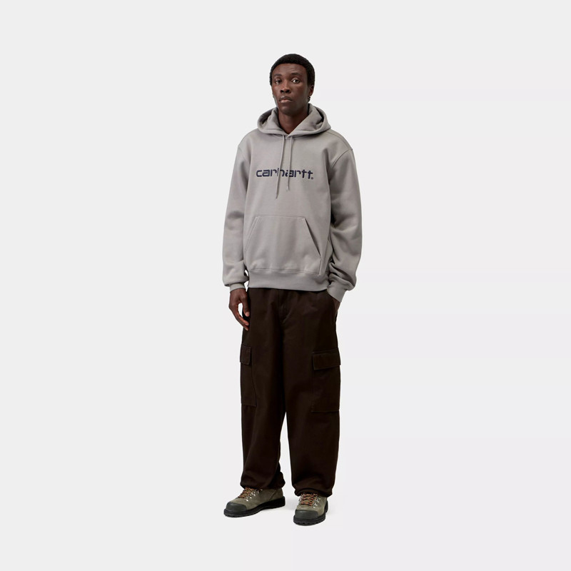 Sudadera Carhartt WIP: Hooded Carhartt Sweat (Shady Grey Dk Navy)