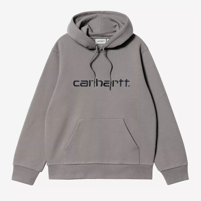 Sudadera Carhartt WIP: Hooded Carhartt Sweat (Shady Grey Dk Navy)