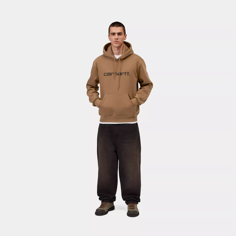 Sudadera Carhartt WIP: Hooded Carhartt Sweat (WIP H Brown Black)