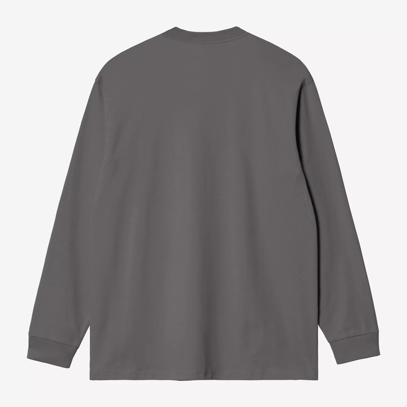 Camiseta Carhartt WIP: LS American Script T-Shirt (Graphite)