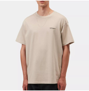 Camiseta Carhartt WIP: SS Script Embroid T-Shirt (Fleur D Sel Bk)