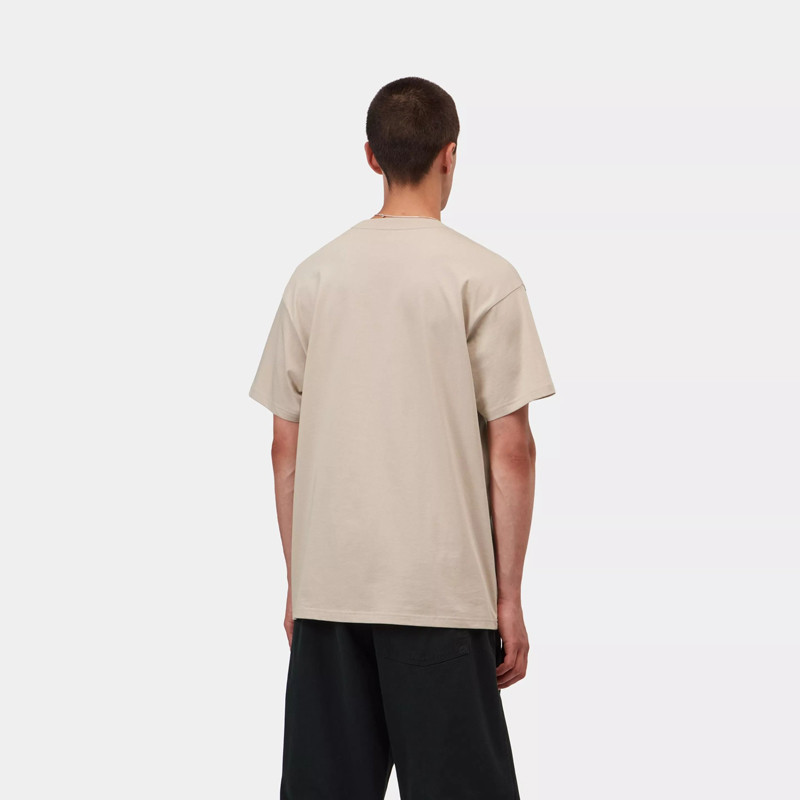 Camiseta Carhartt WIP: SS Script Embroid T-Shirt (Fleur D Sel Bk)