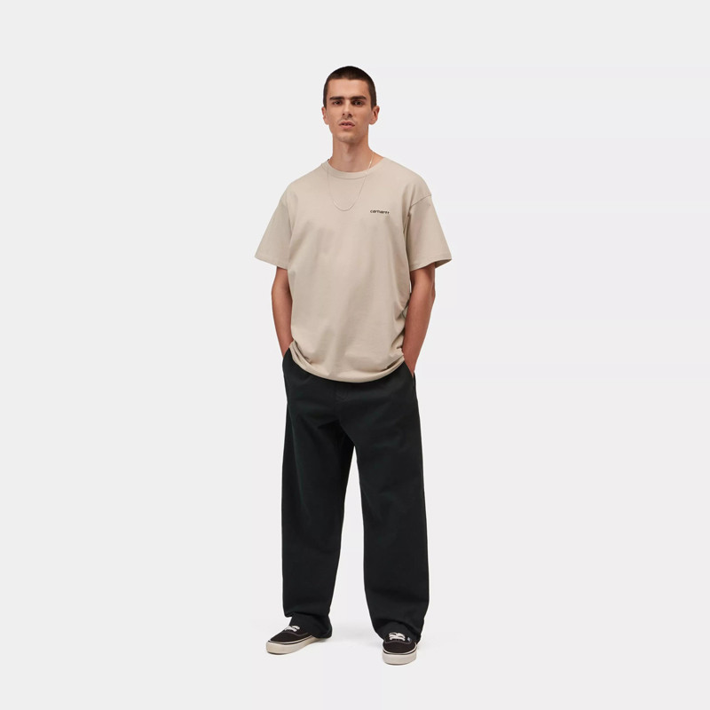 Camiseta Carhartt WIP: SS Script Embroid T-Shirt (Fleur D Sel Bk)