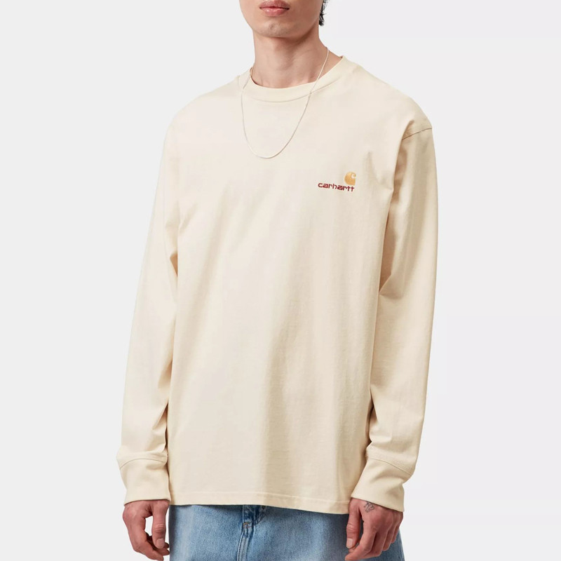 Camiseta Carhartt WIP: LS American Script T-Shirt (Natural)