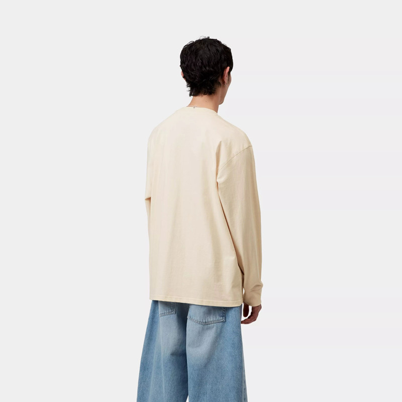 Camiseta Carhartt WIP: LS American Script T-Shirt (Natural)