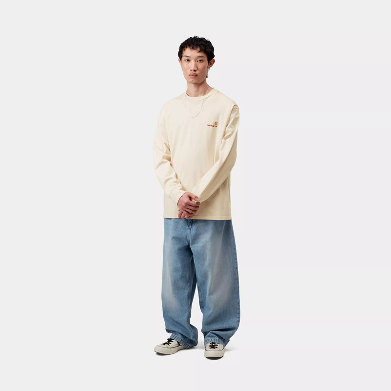Camiseta Carhartt WIP: LS American Script T-Shirt (Natural)