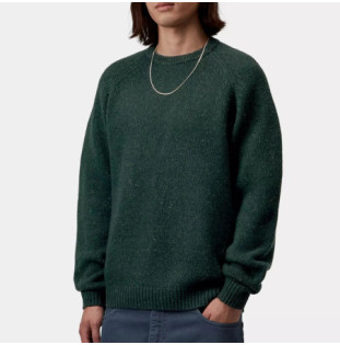 Jersey Carhartt WIP: Anglistic Sweater (Speckled Dark Scarab)