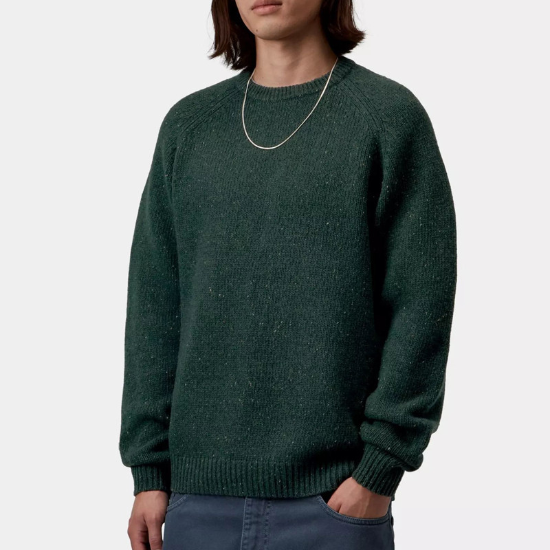 Jersey Carhartt WIP: Anglistic Sweater (Speckled Dark Scarab)
