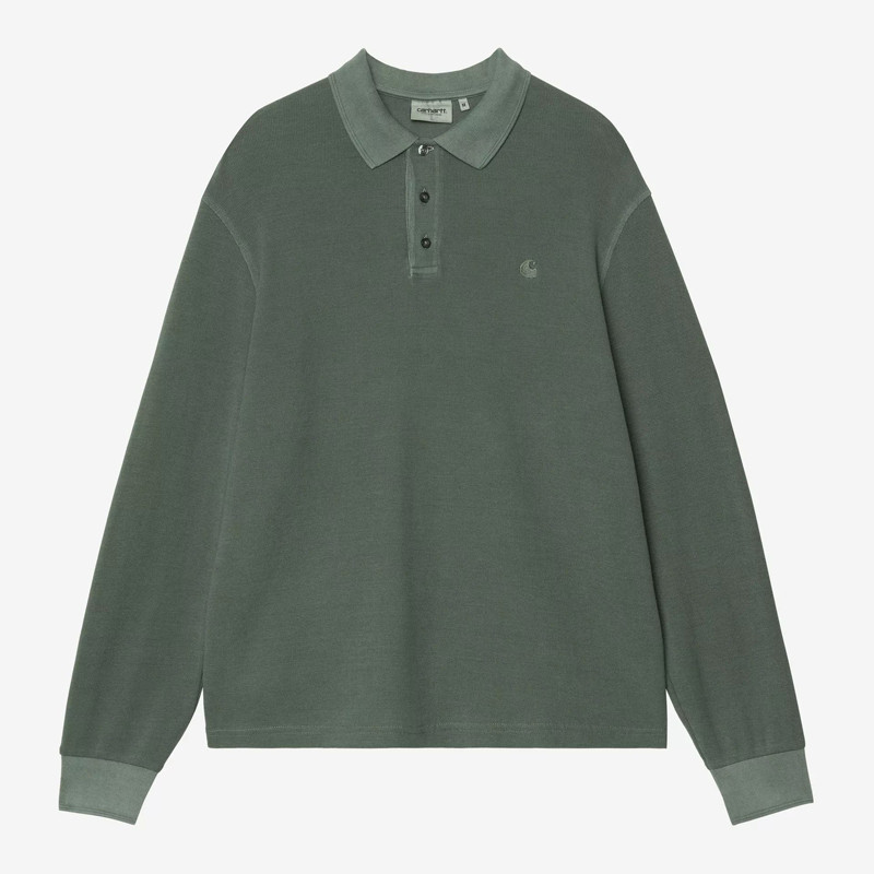 Polo Carhartt WIP: LS Waffle Rugby Shirt (Dark Scarab)