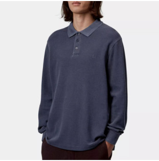 Polo Carhartt WIP: LS Waffle Rugby Shirt (Dark Navy)