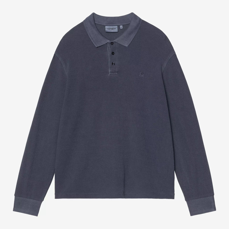 Polo Carhartt WIP: LS Waffle Rugby Shirt (Dark Navy)