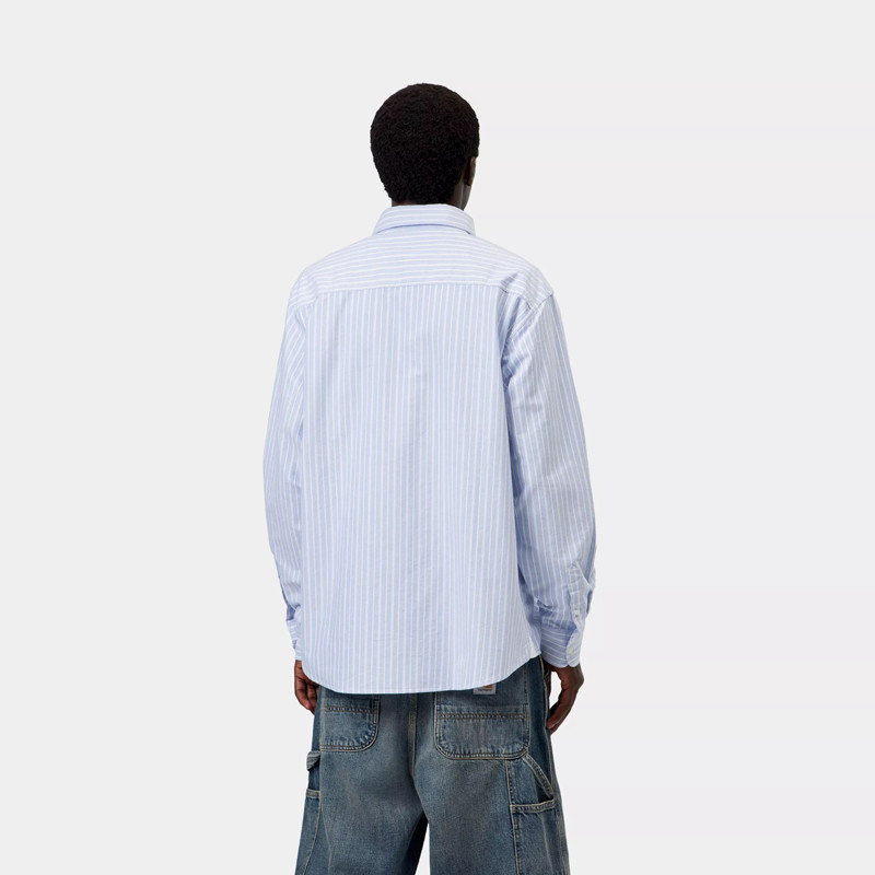 Camisa Carhartt WIP: LS Kanan Shirt (Kanan Stripe Bleach)