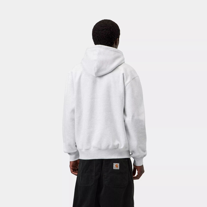 Sudadera Carhartt WIP: Hooded Carhartt Sweat (Ash Hea Graphite)