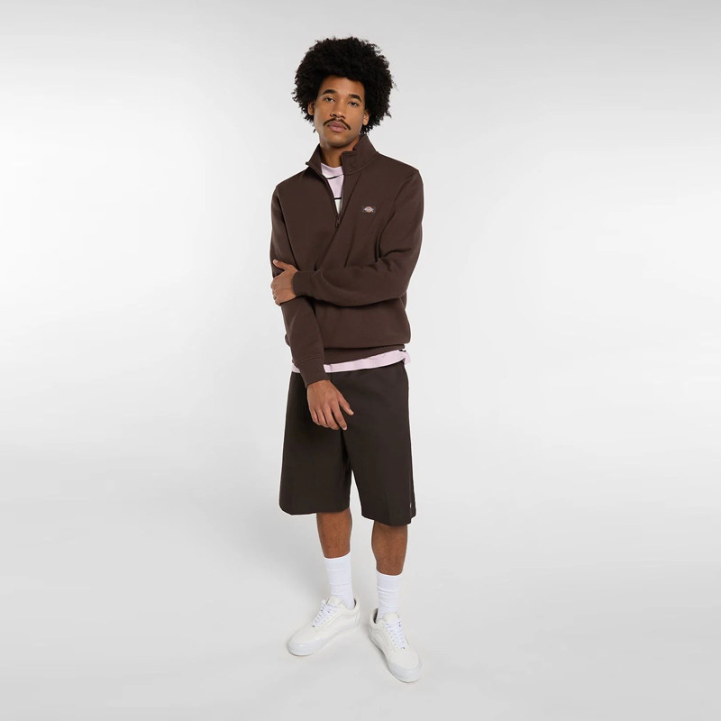 Sudadera Dickies: Oakport Quarter Zip (Chocolate Brown)