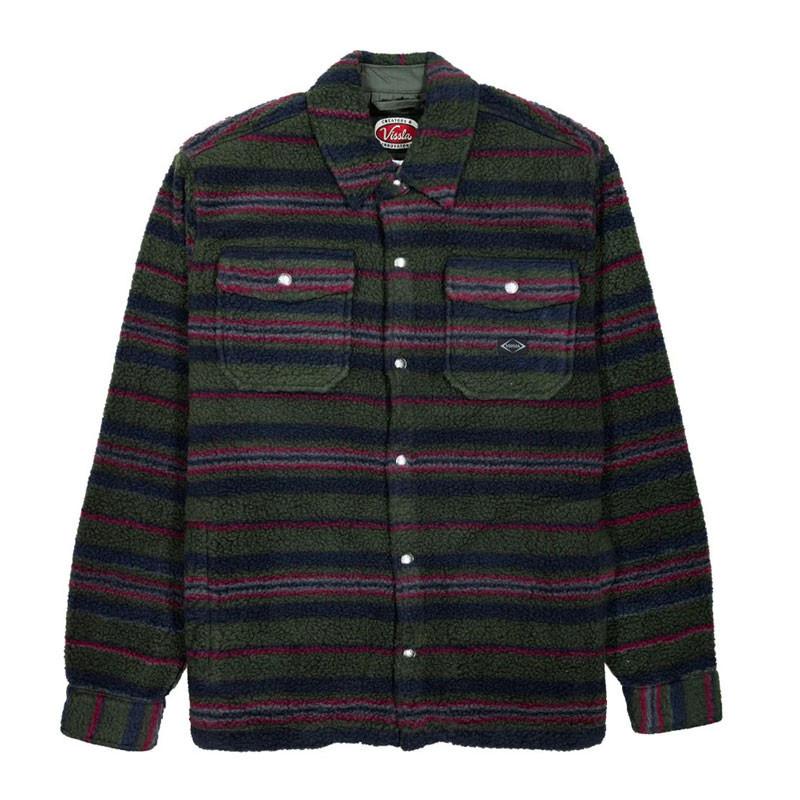 Chaqueta Vissla: Peaks Sherpa All Over Shirt (Dark Naval)