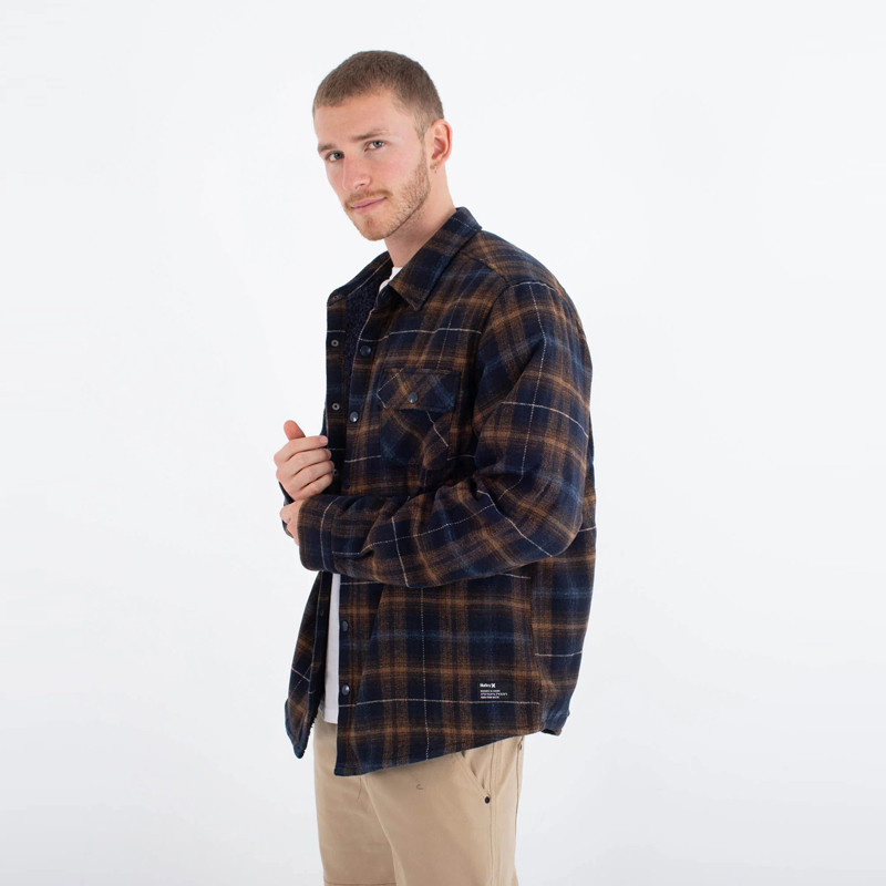 Chaqueta Hurley: Axe Sherpa Flannel (Blue)