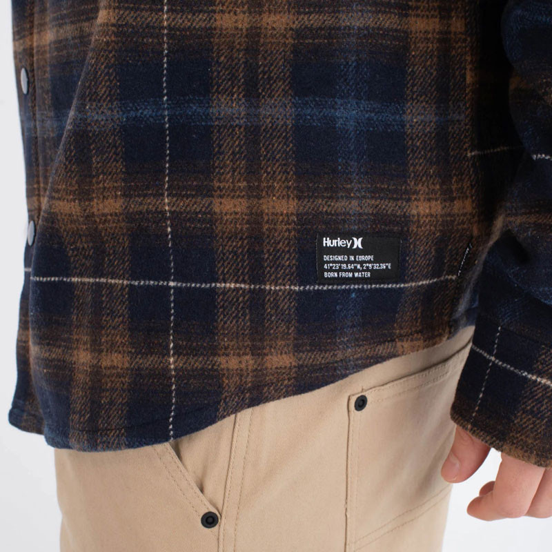 Chaqueta Hurley: Axe Sherpa Flannel (Blue)