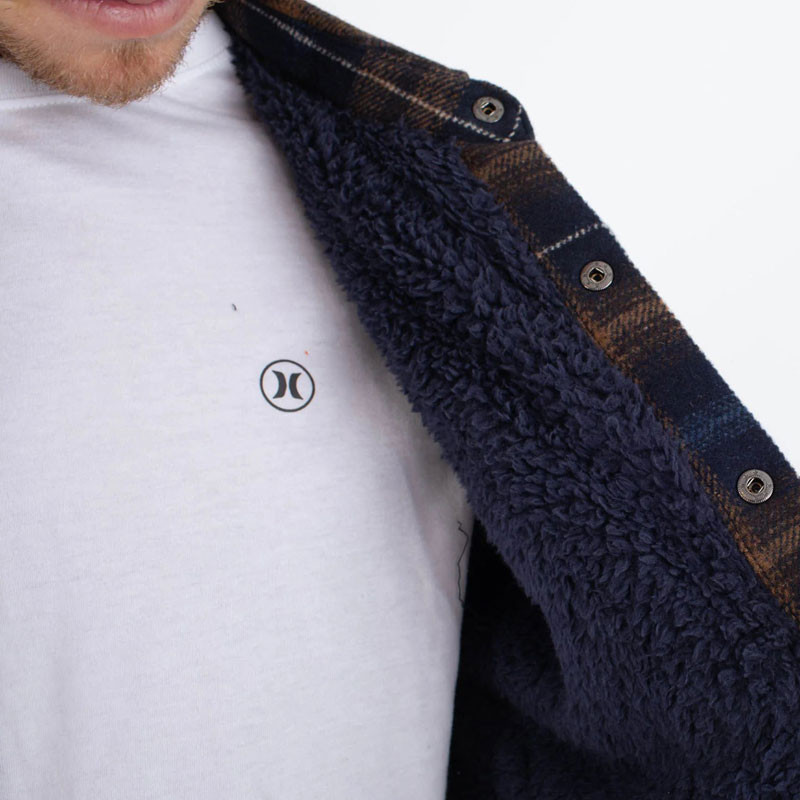 Chaqueta Hurley: Axe Sherpa Flannel (Blue)