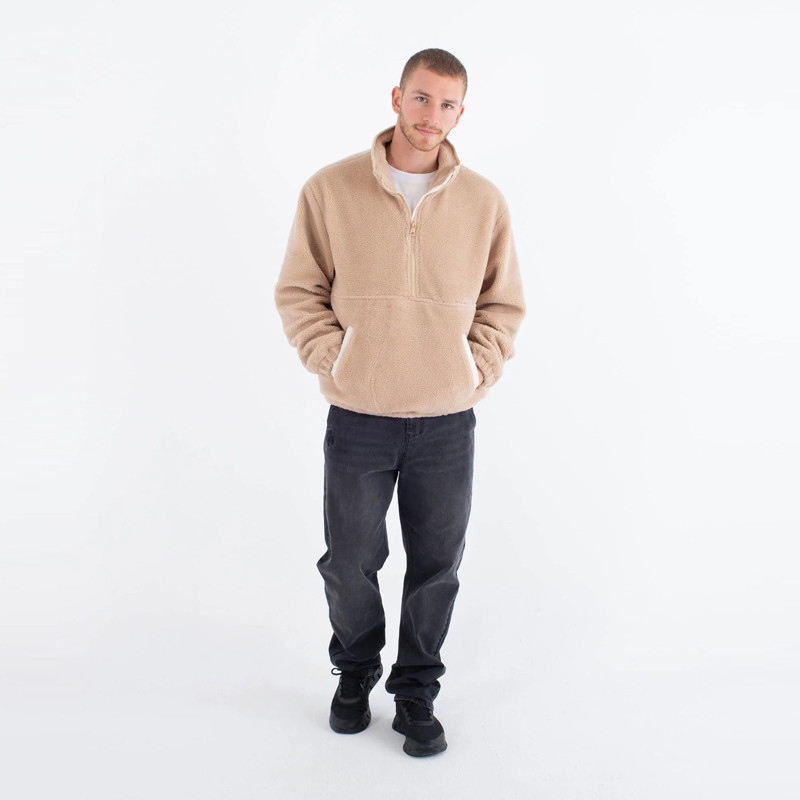 Sudadera Hurley: Comfort Polar Fleece 3/4 Zip (Bone)