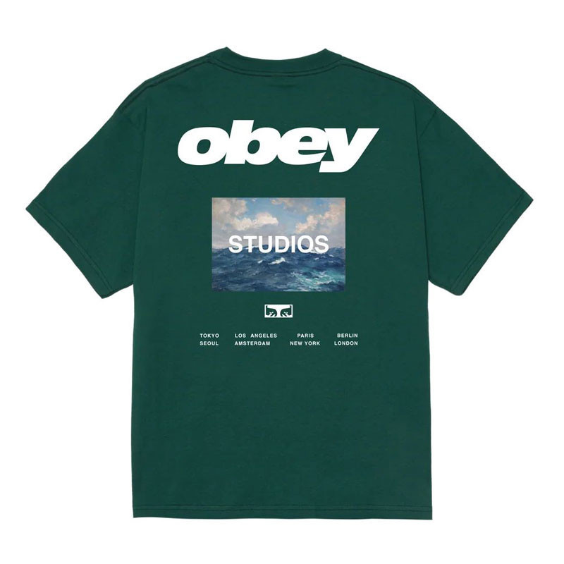 Camiseta Obey: Obey Wave (Rainforest)