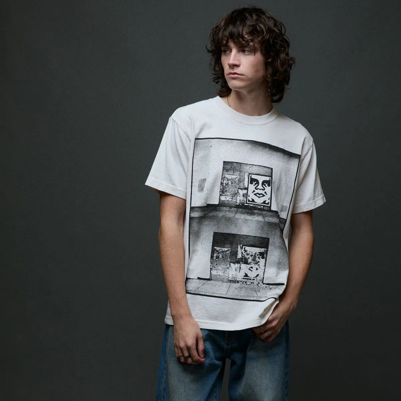 Camiseta Obey: Obey Destroyed Icon Photo (Pgmt Chalk Wht)