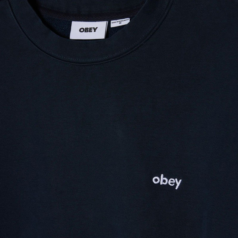 Sudadera Obey: Lowercase Pigment Crew (Pgmt Dk Sapphire)